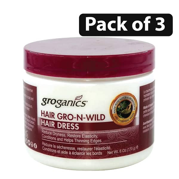 (Pack of 3) Groganics Hair Gel-N-Wild Conditioning Creme 6oz
