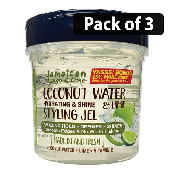 (Pack of 3) Jamaican Mango & Lime Coconut Water Hydrating & Shine Styling gel