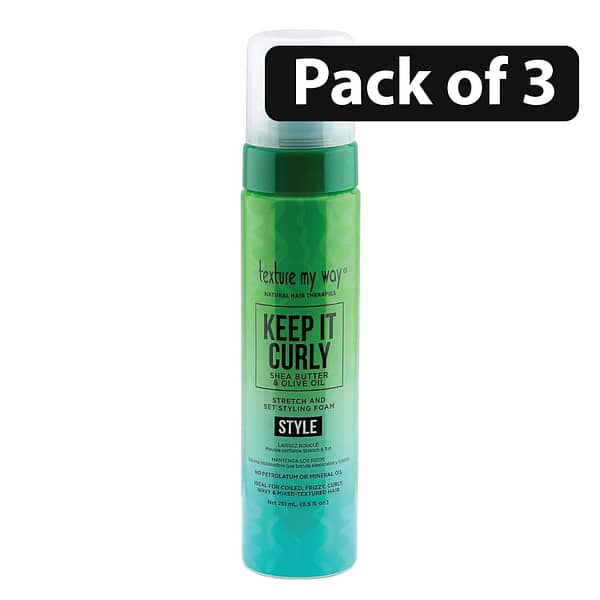 (Pack of 3) Texture My Way Keep IT Curly Shea Butter & Olive Oil Styling Foam 8.5oz