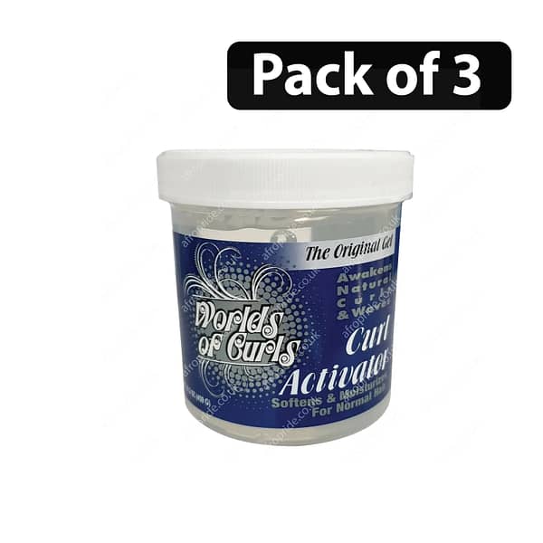 (Pack of 3) World of Curls Curl Activator for Softens & Smooth Hair 16.2oz