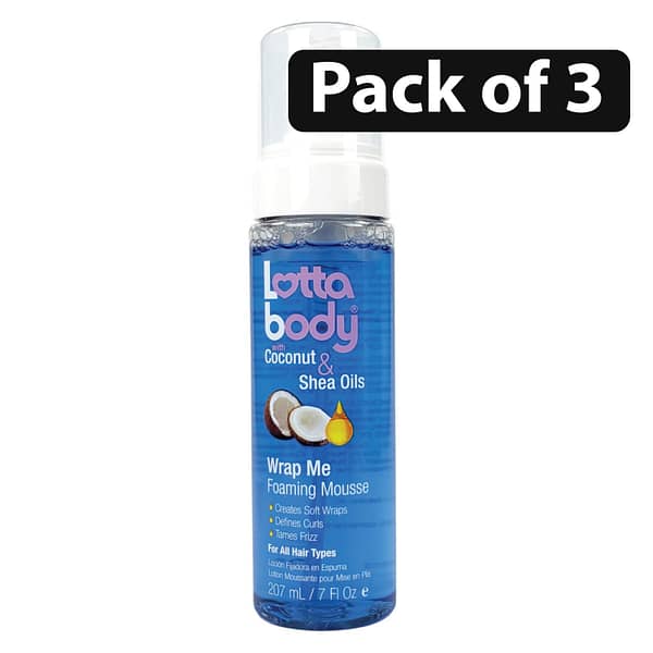 (Pack of 3) Lotta body Wrap Coconut & Shea Oils Foaming Mousse 7Fl oz