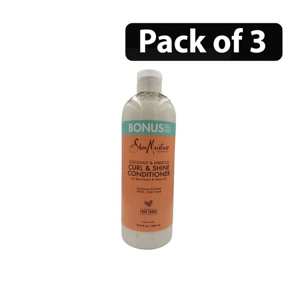 (Pack of 3) Shea Moisture Coconut & Hibiscus Curl & Shine Conditioner 19.8fl.oz