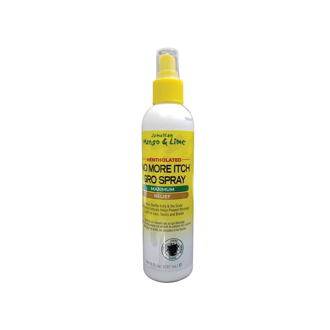 Jamaican Metholated Mango & Lime No More Itch Gro Spray 8oz Jamaican Metholated Mango & Lime No More Itch Gro Spray 8oz