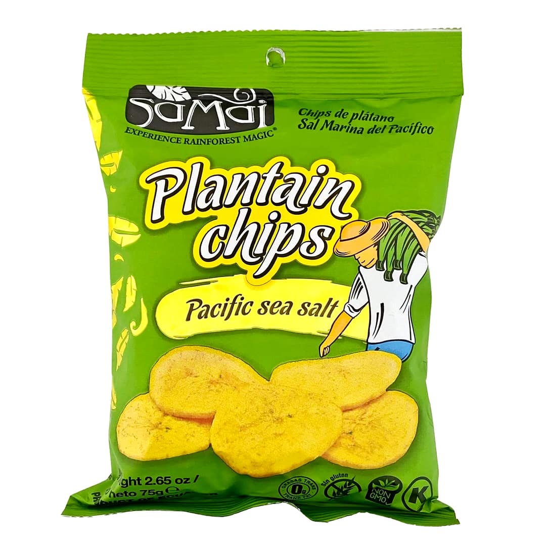 Samai Plantain Chips Pacific Sea Salt 2 65 oz Samai Plantain Chips Pacific Sea Salt 2 65 oz