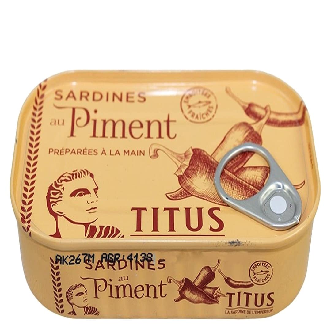 TITUS Titus sardines pimentées 125g TITUS Titus sardines pimentées 125g