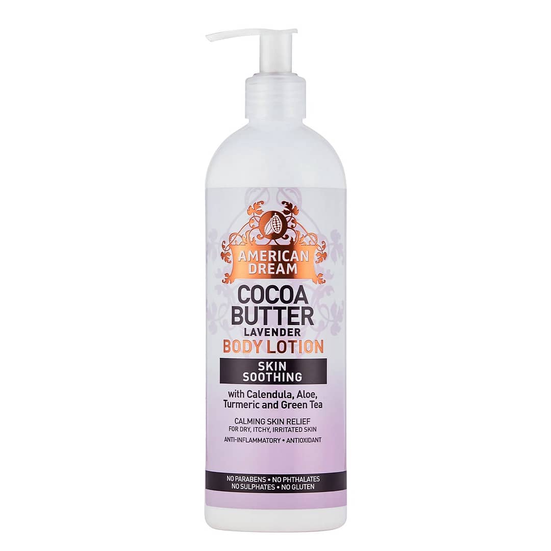 American Dream Cocoa Butter Lavender with Calendula, Aloe, Turmeric and Green Tea Body Lotion 16oz American Dream Cocoa Butter Lavender with Calendula, Aloe, Turmeric and Green Tea Body Lotion 16oz