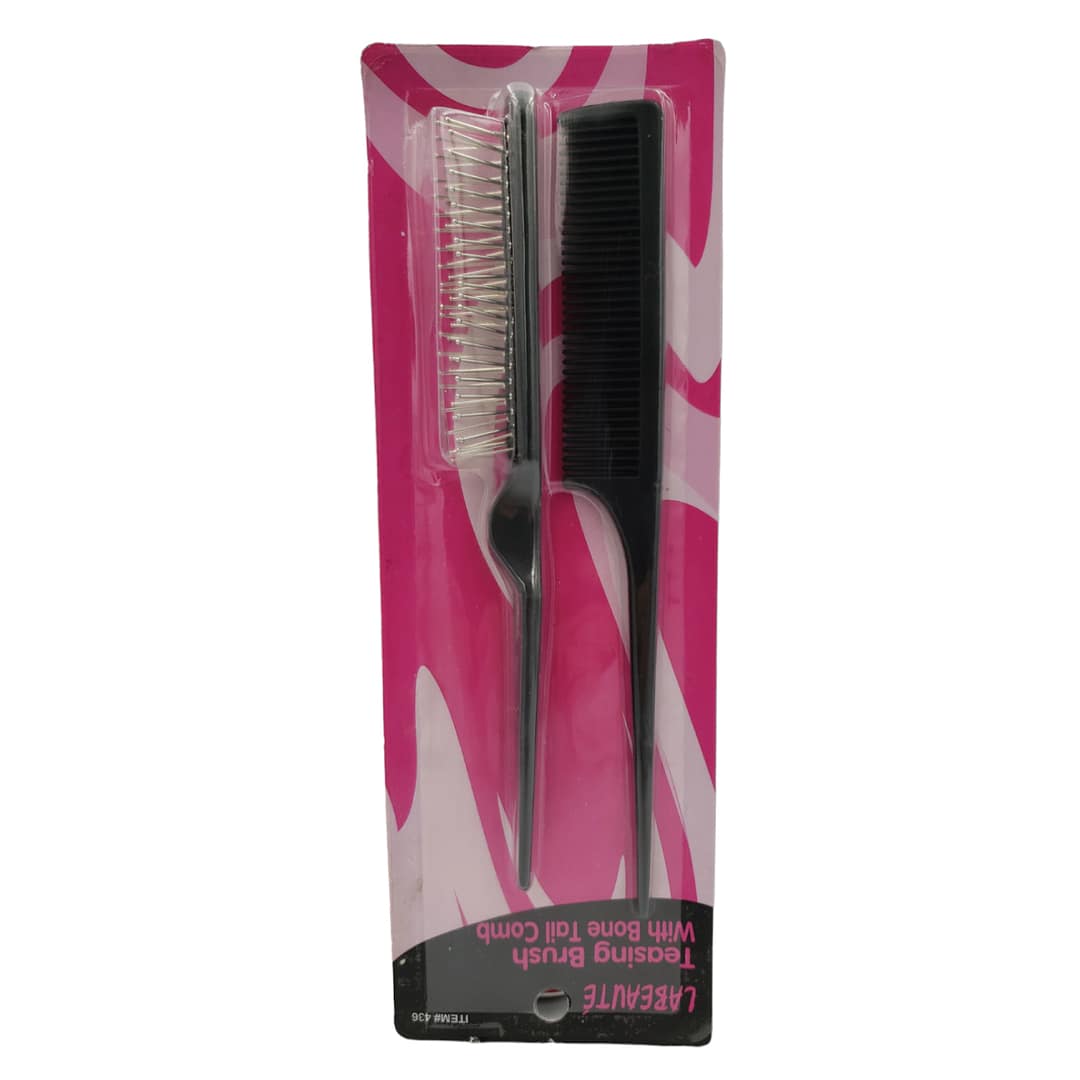 LaBeaute Teasing Brush With Bone Tail Comb 436 LaBeaute Teasing Brush With Bone Tail Comb 436