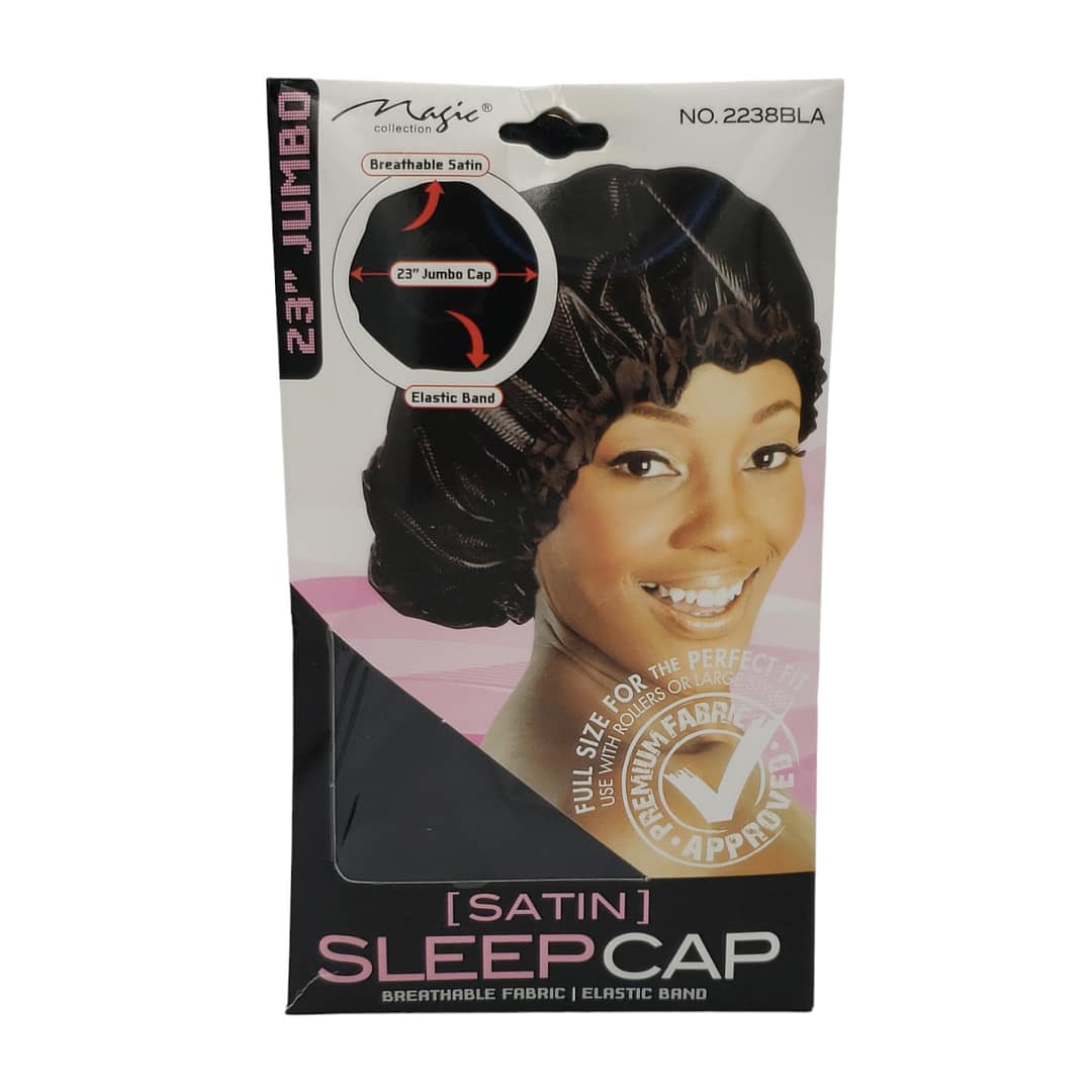 Magic 23'' Jumbe Satin Sleep Cap 2238BLA Magic 23'' Jumbe Satin Sleep Cap 2238BLA