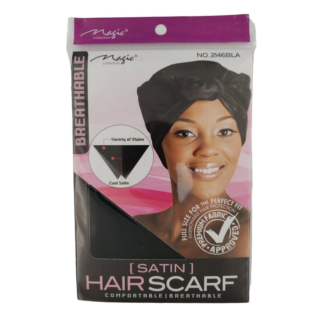 Magic Breathable Satin Hair Scarf 2146BLA Magic Breathable Satin Hair Scarf 2146BLA