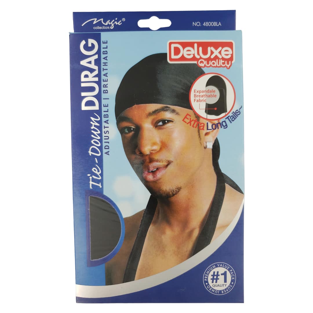 Magic Tie-Down Durag Extra Long Tails 4800BLA Magic Tie-Down Durag Extra Long Tails 4800BLA