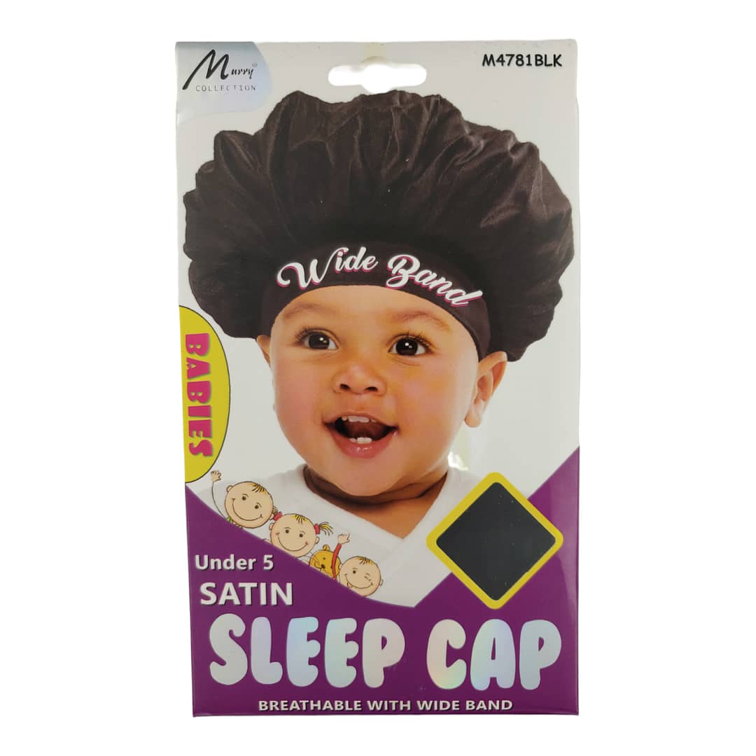 Murry Baby Under 5 Satin Sleep Cap M4781BLK Murry Baby Under 5 Satin Sleep Cap M4781BLK
