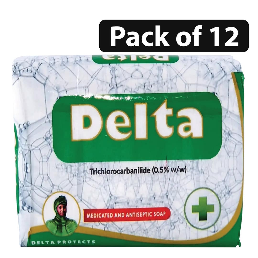 (Pack of 12) Delta Medicated & Antiseptic Soap 70g (Pack of 12) Delta Medicated & Antiseptic Soap 70g