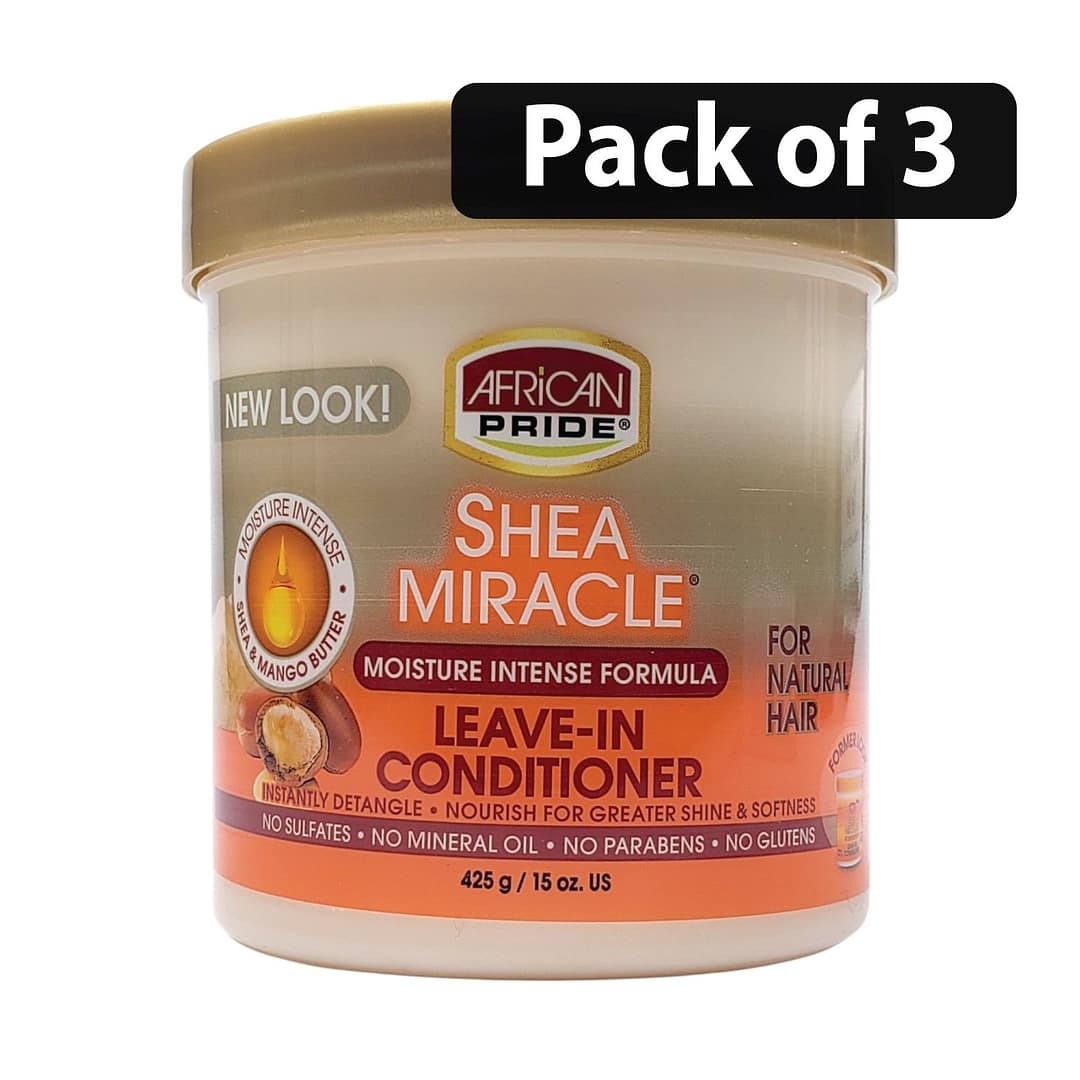 (Pack of 3) African Pride Shea Butter Miracle Leave-in Conditioner 15oz (Pack of 3) African Pride Shea Butter Miracle Leave-in Conditioner 15oz