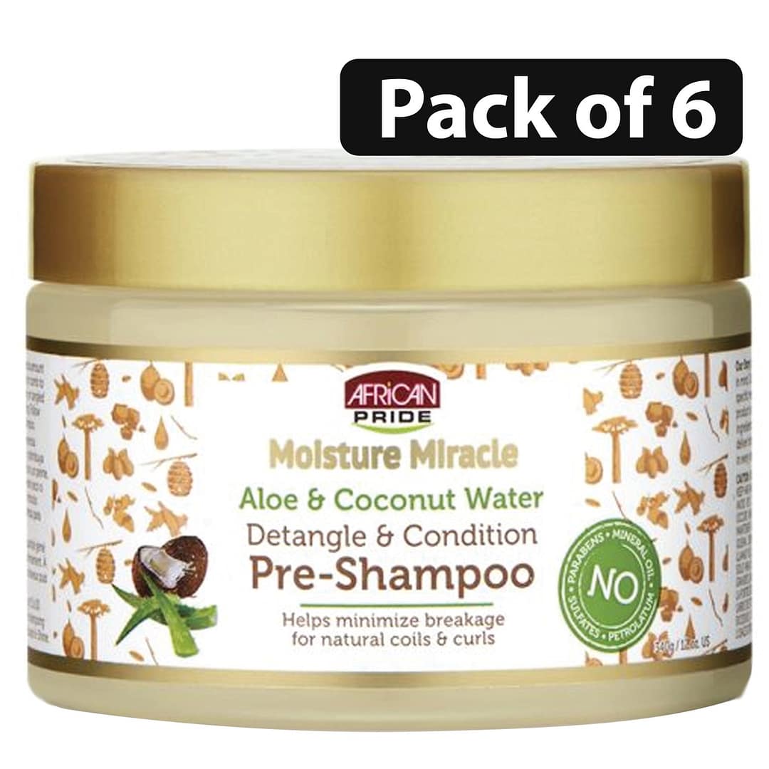 (Pack of 6) African Pride Moisture Miracle Pre-Shampoo 12oz (Pack of 6) African Pride Moisture Miracle Pre-Shampoo 12oz