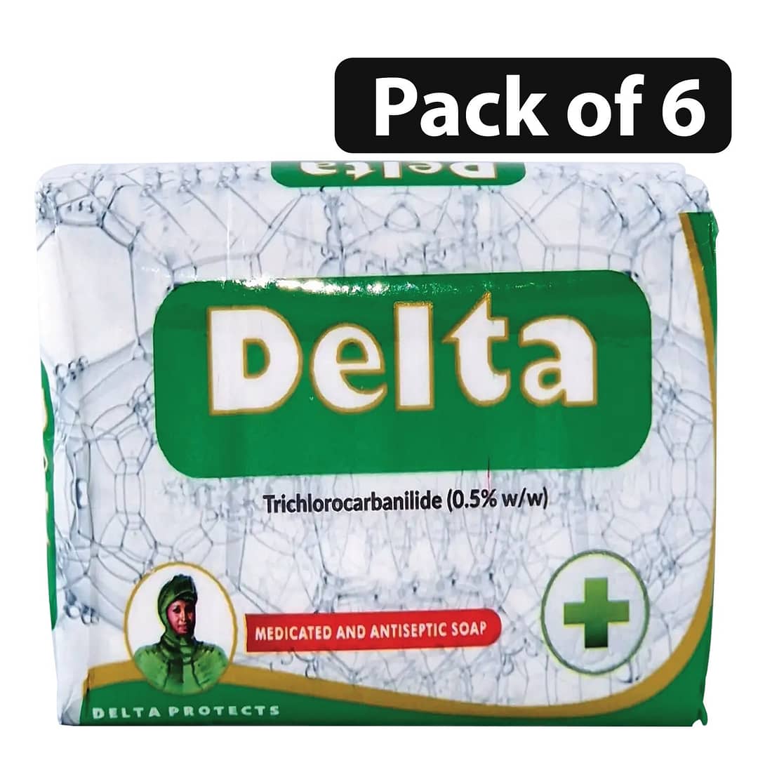 (Pack of 6) Delta Medicated & Antiseptic Soap 70g (Pack of 6) Delta Medicated & Antiseptic Soap 70g