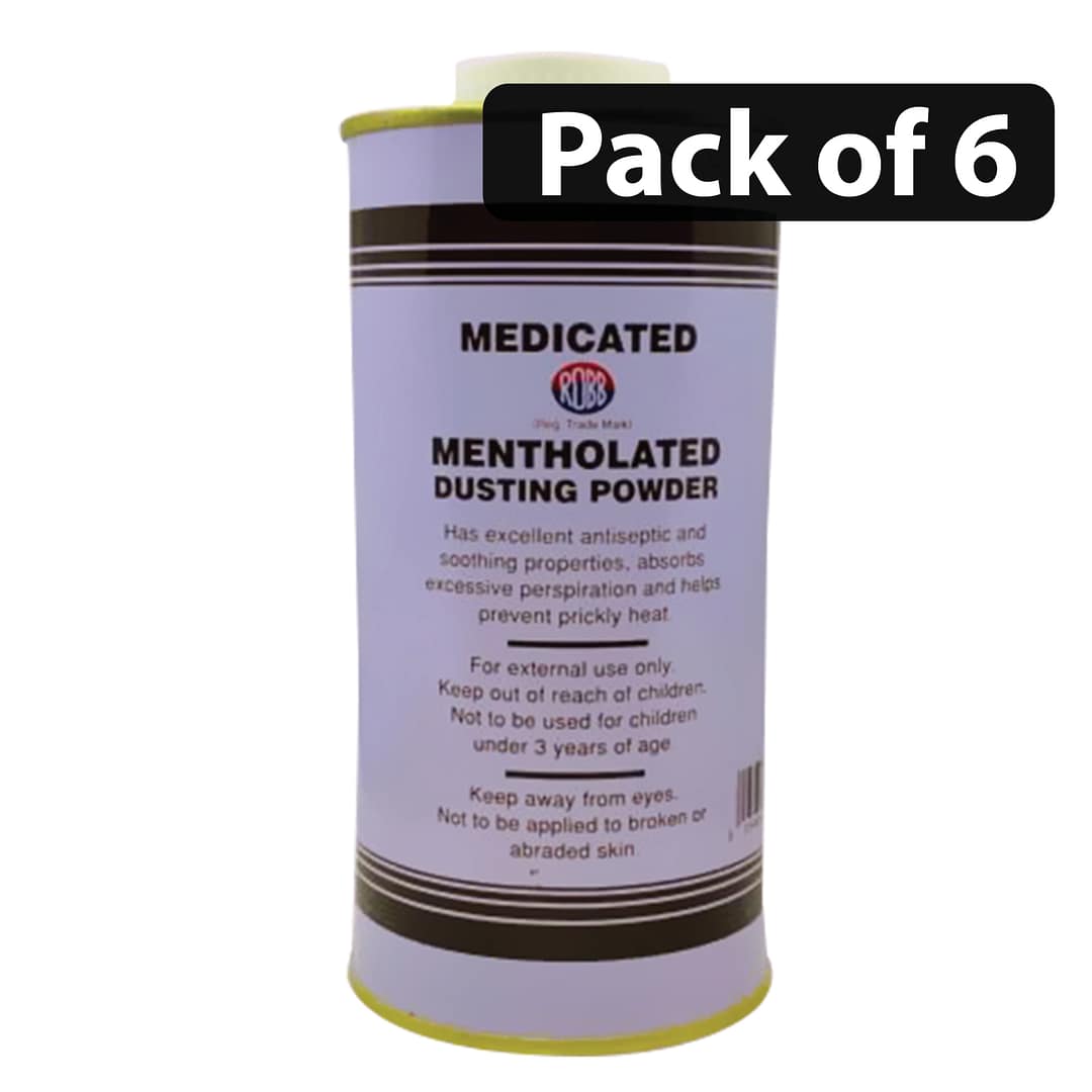 (Pack of 6) Medicated Mentholated Dusting Powder 200g (Pack of 6) Medicated Mentholated Dusting Powder 200g