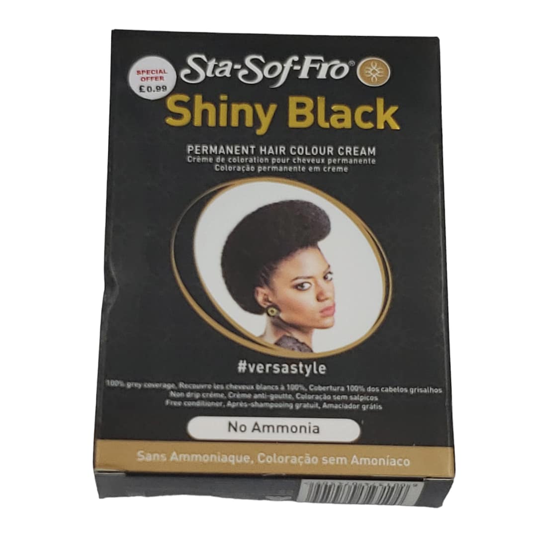 Sta-Sof-Fro Shiny Black Permanent Hair Colour Cream Sta-Sof-Fro Shiny Black Permanent Hair Colour Cream