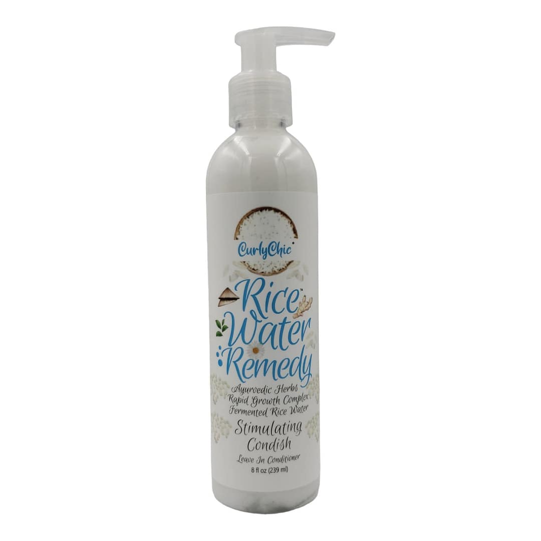 CurlyChic Rice Water Remedy Stimulating Leave In Conditioner 8fl.oz CurlyChic Rice Water Remedy Stimulating Leave In Conditioner 8fl.oz