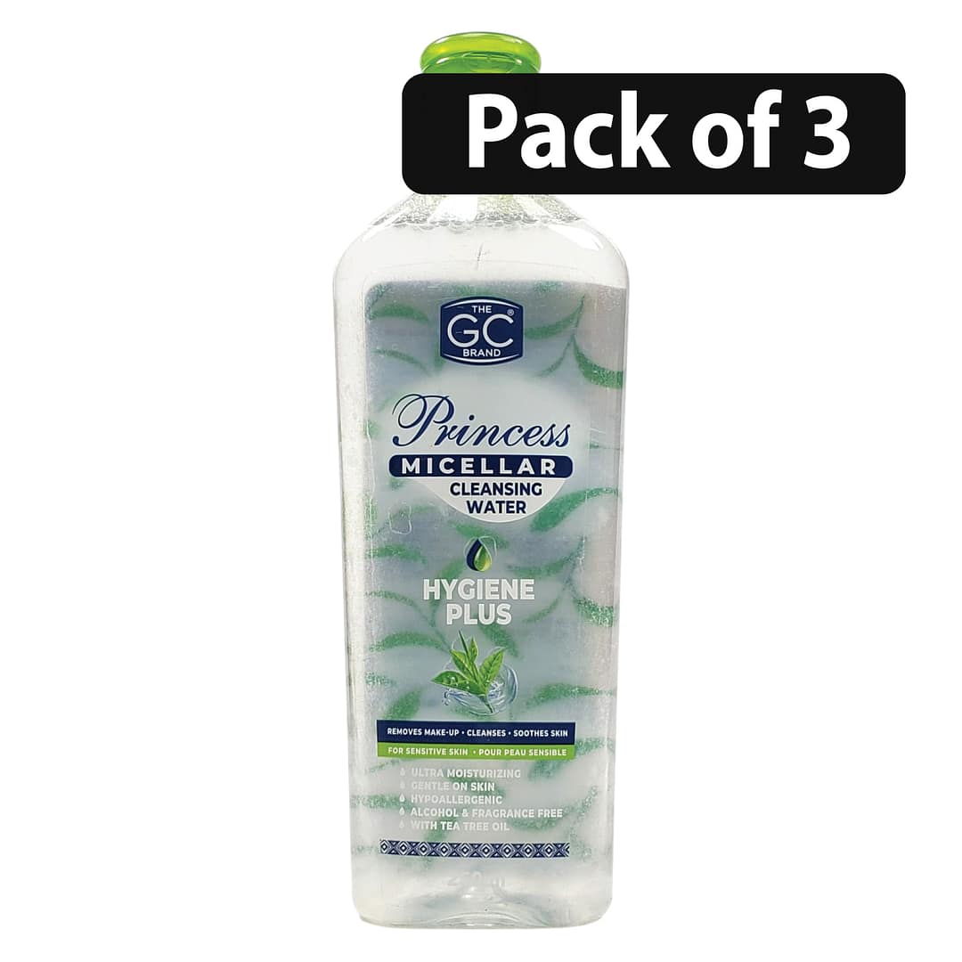 (Pack of 3) The GC Brand Princess Micellar Hygiene Plus Cleansing Water 250ml (Pack of 3) The GC Brand Princess Micellar Hygiene Plus Cleansing Water 250ml (Pack of 3) The GC Brand Princess Micellar Hygiene Plus Cleansing Water 250ml