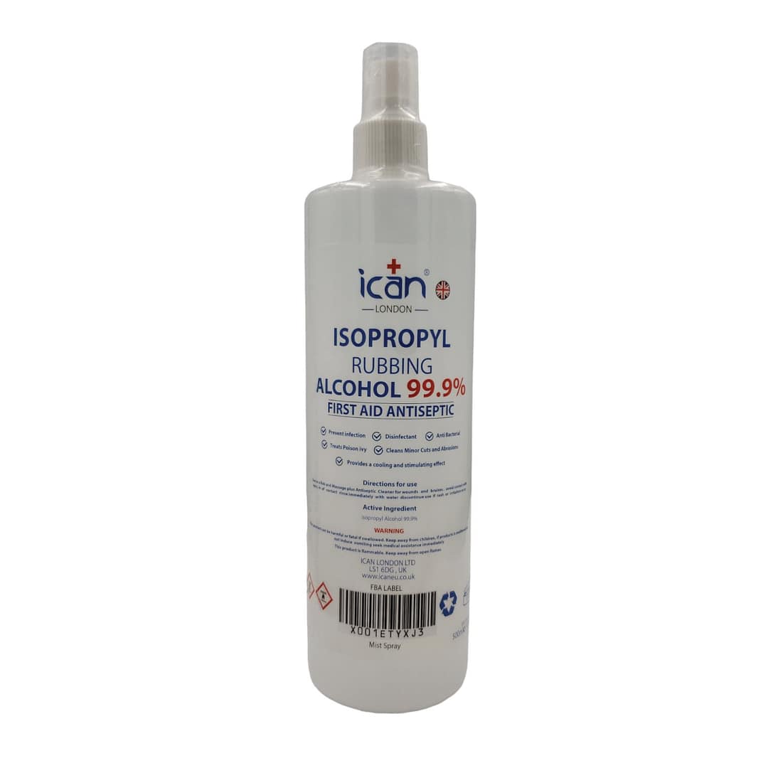 Ican Isopropyl Rubbing Alcohal 99.9% First Aid Antiseptic 500ml Ican Isopropyl Rubbing Alcohal 99.9% First Aid Antiseptic 500ml