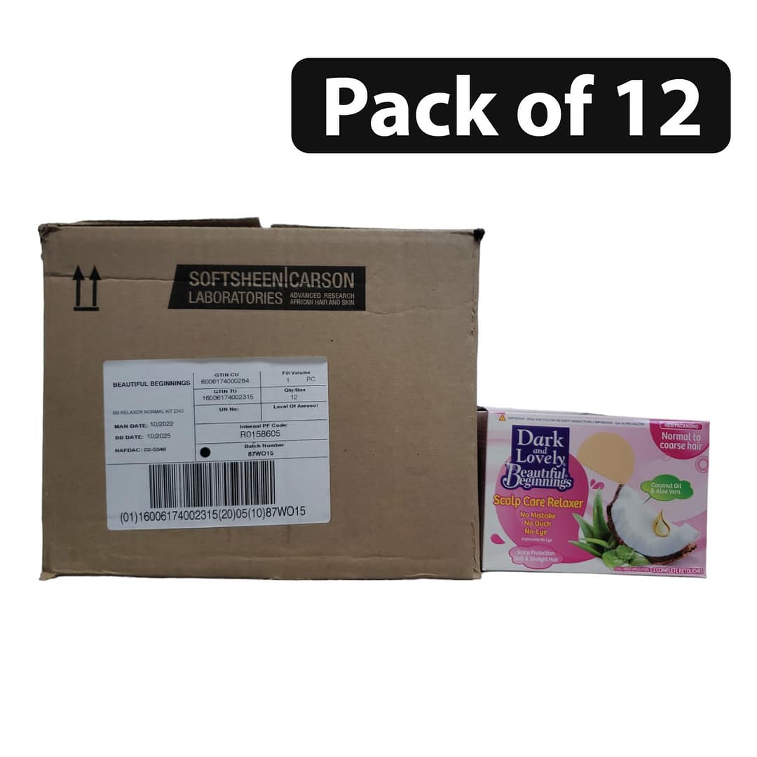 (Pack of 12) Dark & Lovely Beautiful Beginnings Scalp Care Relaxer 2 Complete Touches Normal (Pack of 12) Dark & Lovely Beautiful Beginnings Scalp Care Relaxer 2 Complete Touches Normal