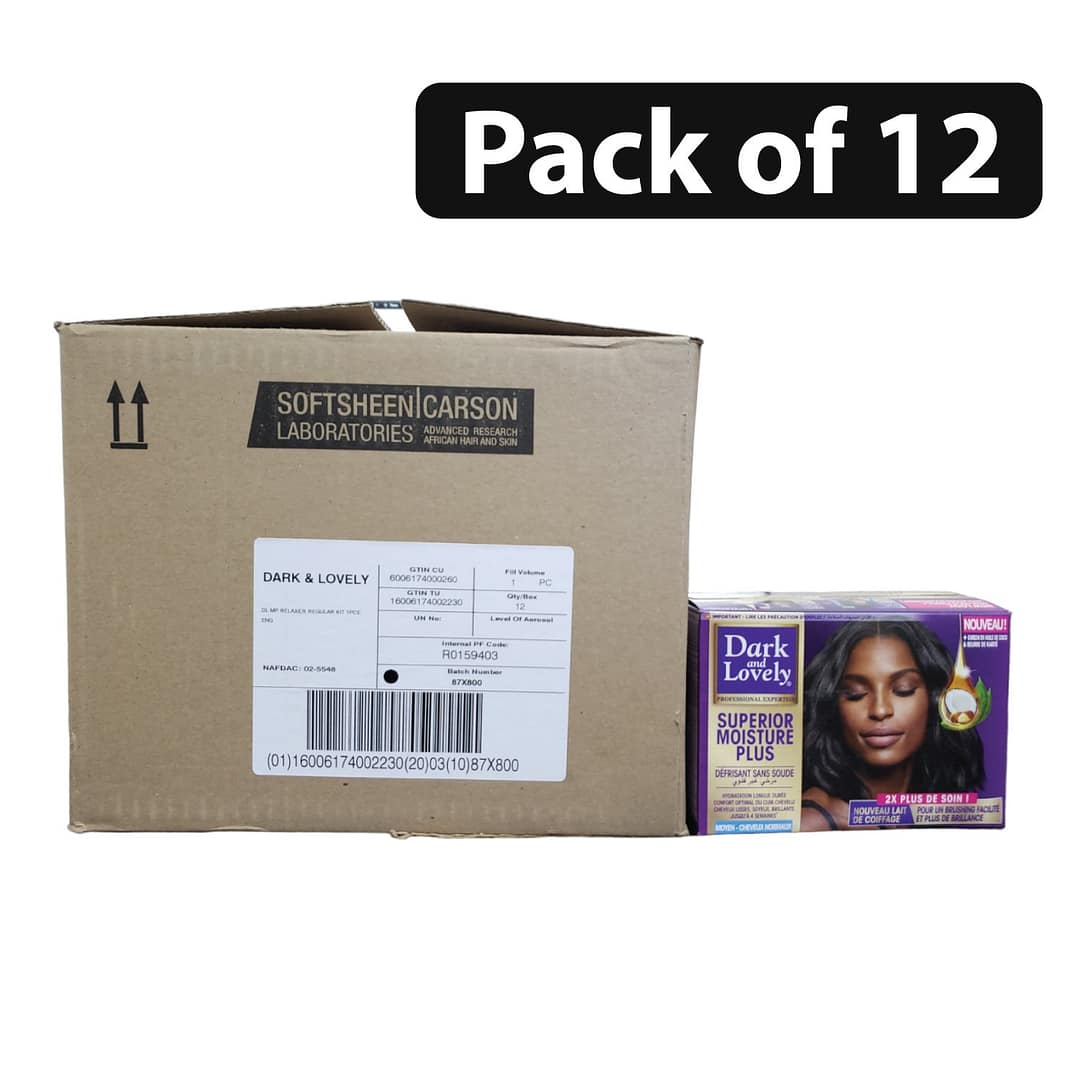 (Pack of 12) Dark & Lovely Superior Moisture Plus No-Lye Relaxer Kit Regular (Pack of 12) Dark & Lovely Superior Moisture Plus No-Lye Relaxer Kit Regular