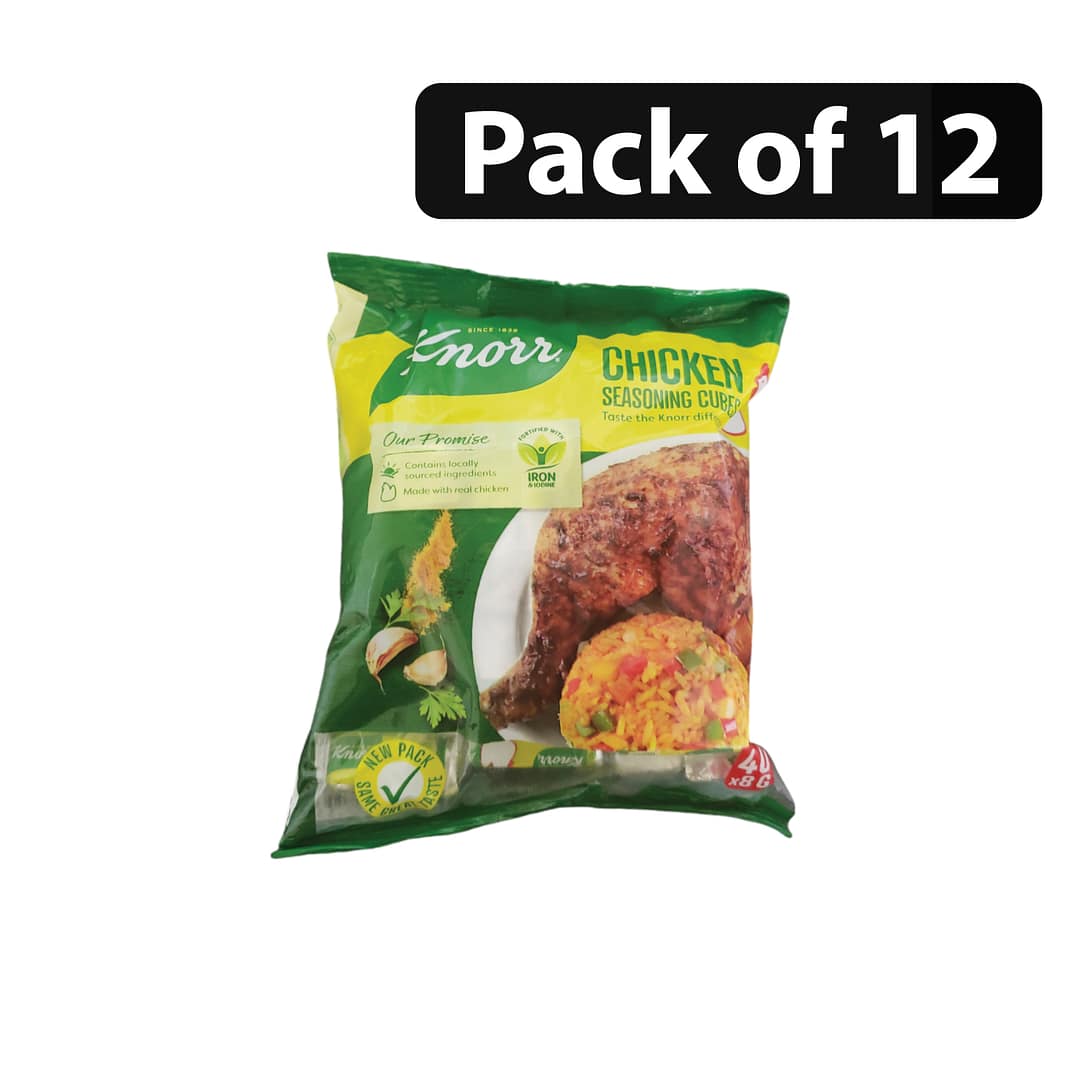 (Pack of 12) Knorr Chicken Seasoning Cubes (40 x 8g) 320g (Pack of 12) Knorr Chicken Seasoning Cubes (40 x 8g) 320g