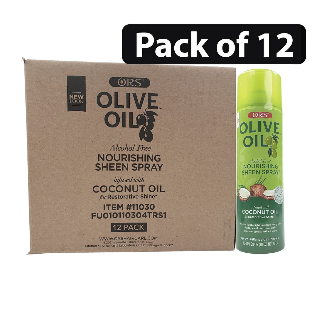 (Pack of 12) ORS Olive Oil Nourishing Sheen Spray Infused With Coconut Oil 10oz (Pack of 3) ORS Olive Oil Nourishing Sheen Spray Infused With Coconut Oil 10oz