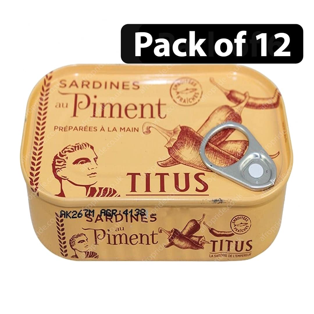 (Pack of 12) Titus Sardines Au Piment 125g (Pack of 12) Titus Sardines Au Piment 125g