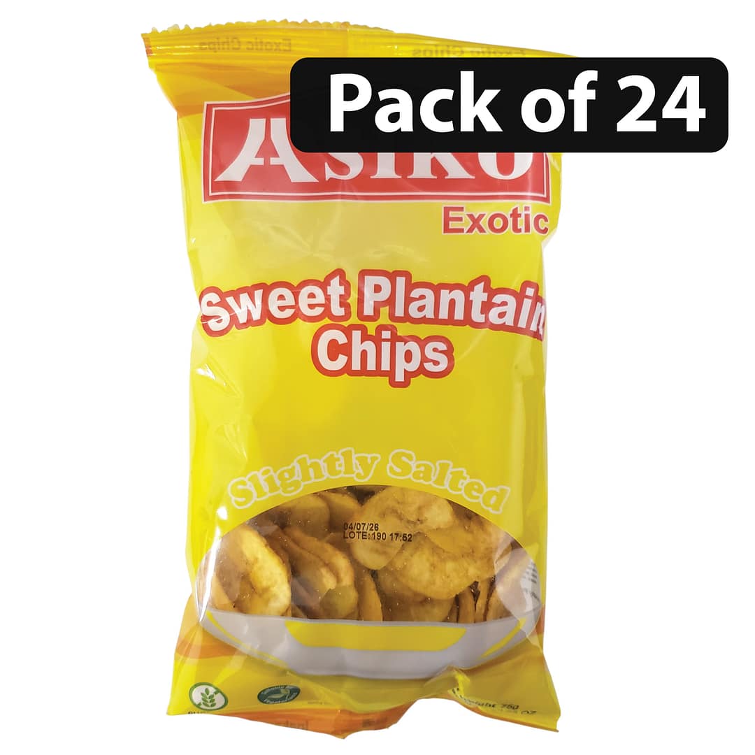 (Pack of 24) Asiko Exotic Crisps Ripe Plantain 1 (Pack of 24) Asiko Exotic Crisps Ripe Plantain