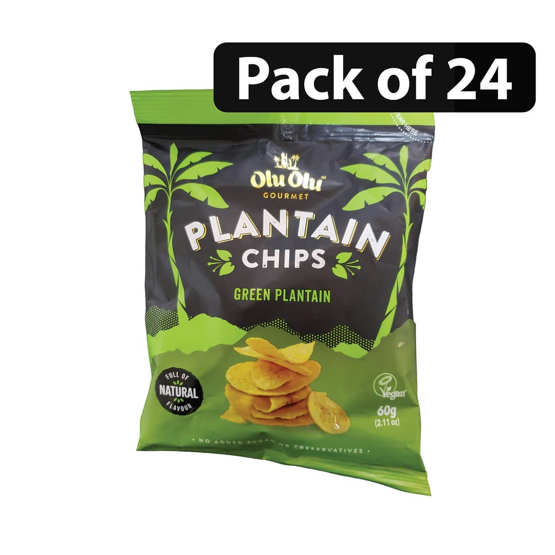 (Pack of 24) Olu Olu Green Plantain Chips 60g (Pack of 24) Olu Olu Green Plantain Chips 60g