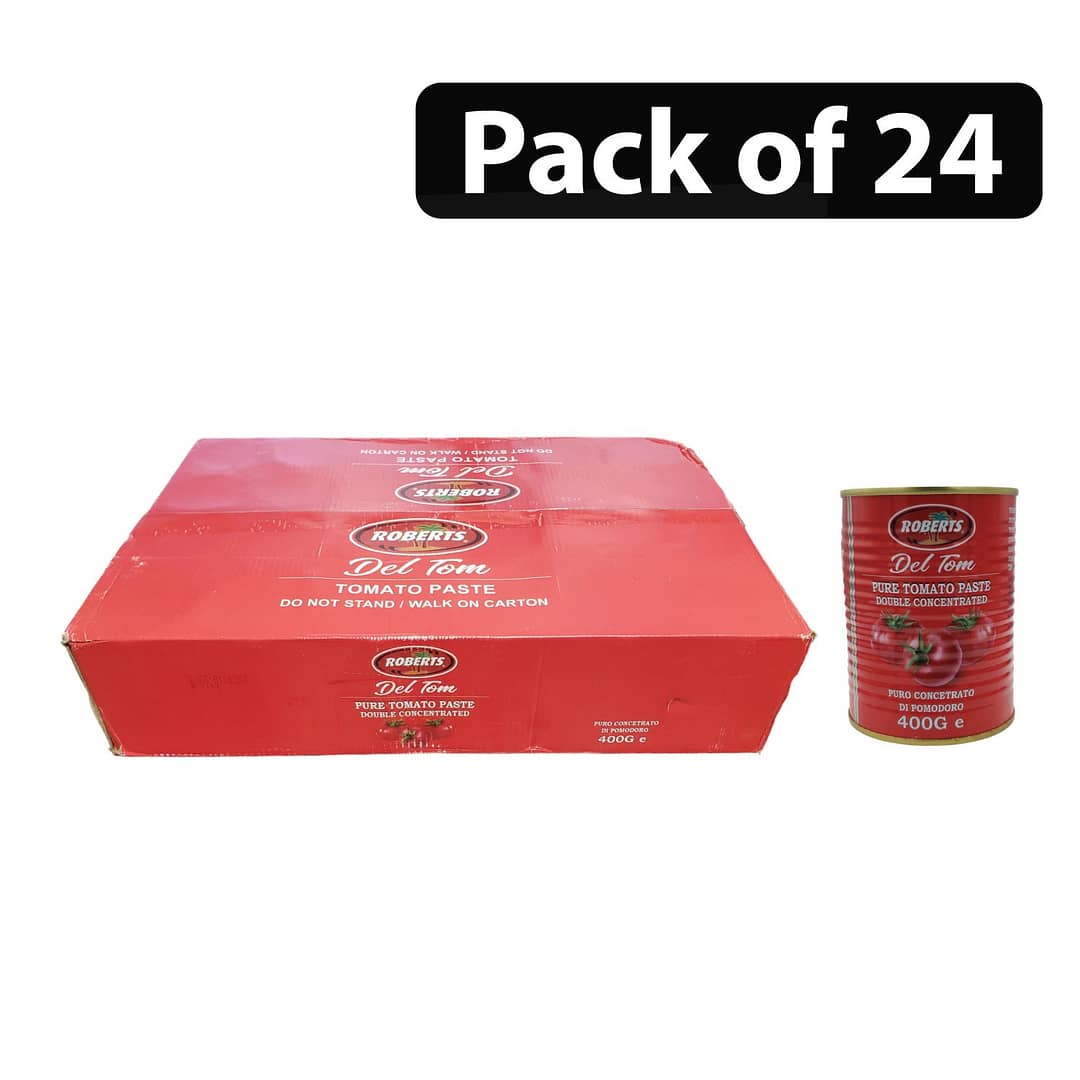 (Pack of 24) Roberts Del Tom Pure Tomato Paste 400g (Pack of 24) Roberts Del Tom Pure Tomato Paste 400g