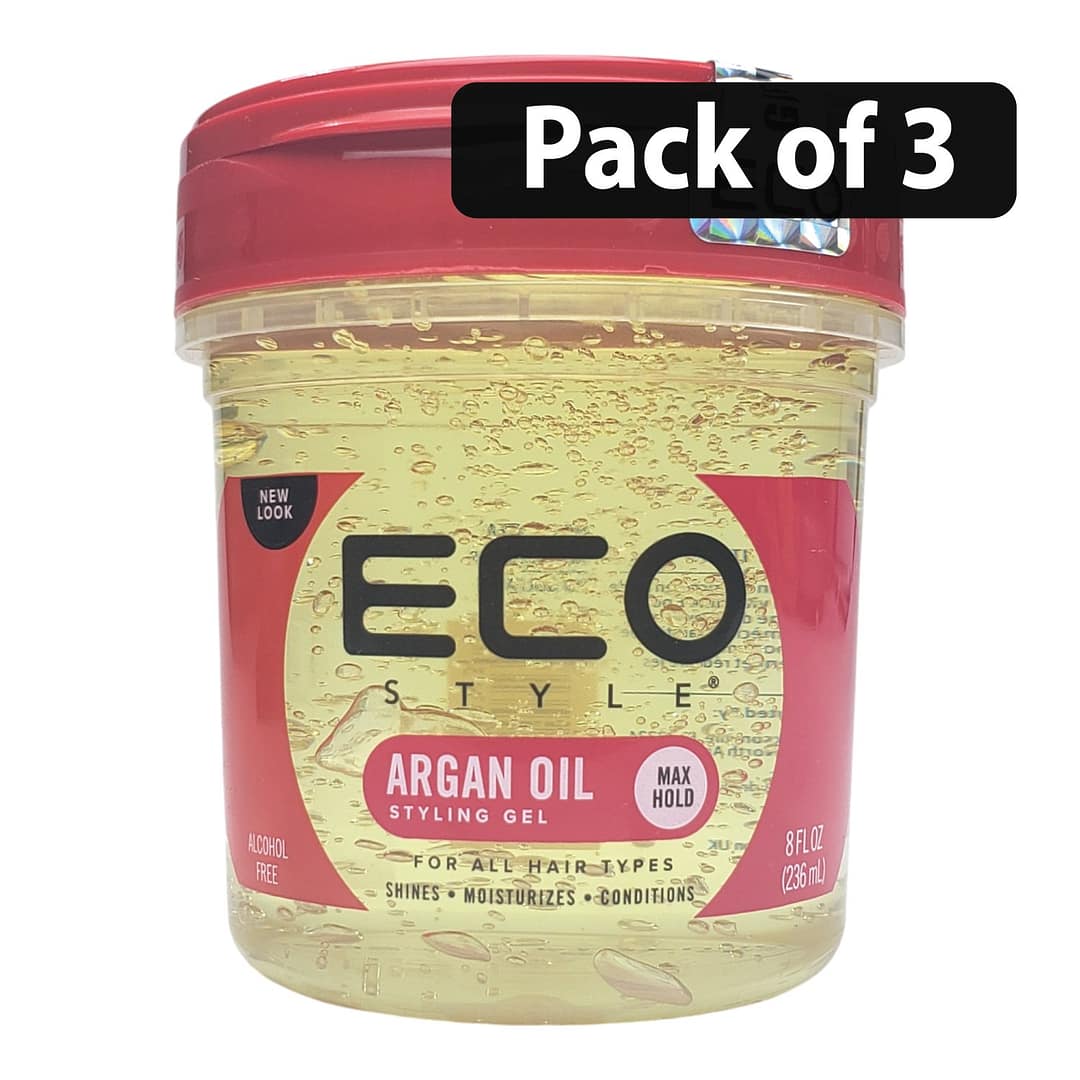(Pack of 3) ECO Styling Gel with Argan Oil 8oz (2) (Pack of 3) ECO Styling Gel with Argan Oil 8oz