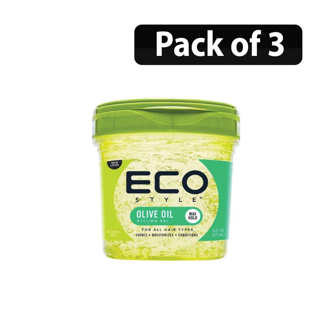 (Pack of 3) Eco Styling Gel Olive Oil 16oz (2) (Pack of 3) Eco Styling Gel Olive Oil 16oz