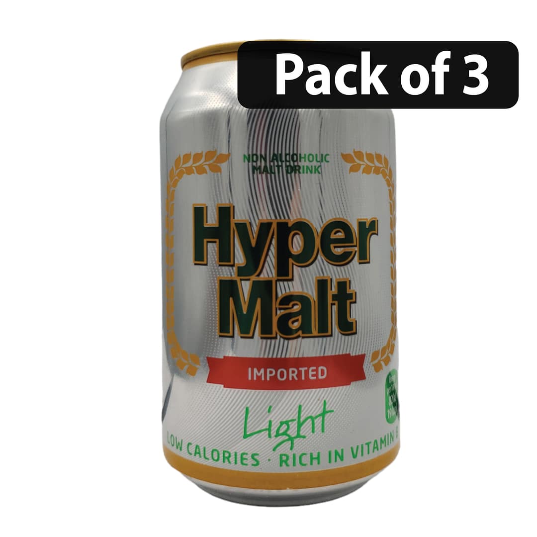 (Pack of 3) Hyper Malt Light Non Alcoholic Malt Drink 330ml (Pack of 3) Hyper Malt Light Non Alcoholic Malt Drink 330ml