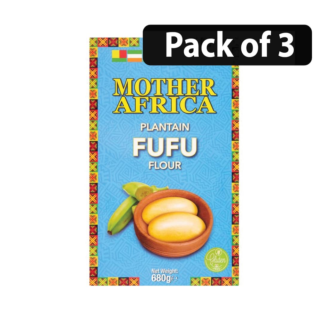 (Pack of 3) Mother Africa Plantain Fufu Flour 680g (Pack of 3) Mother Africa Plantain Fufu Flour 680g