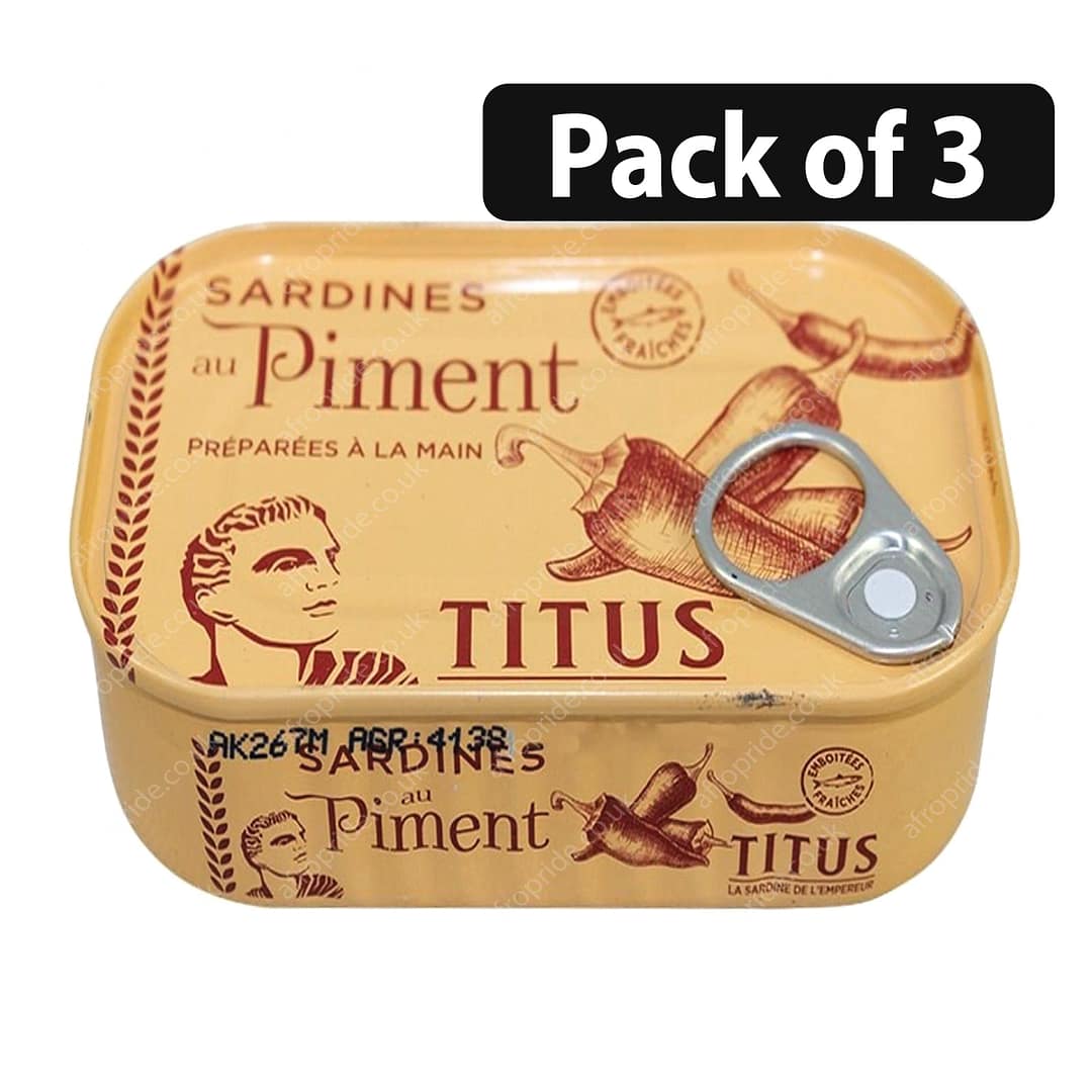 (Pack of 3) Titus Sardines Au Piment 125g (Pack of 3) Titus Sardines Au Piment 125g