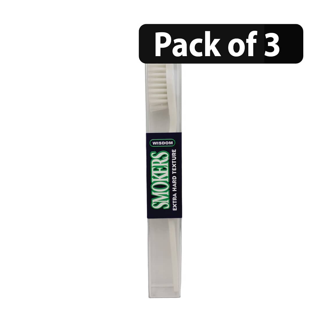 (Pack of 3) Wisdom Extra Hold Texture Toothbrush for Smokers (Pack of 3) Wisdom Extra Hold Texture Toothbrush for Smokers