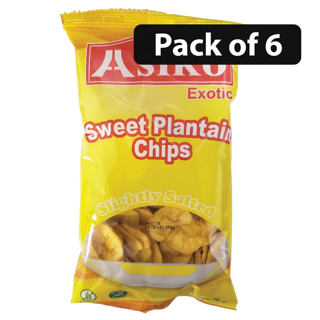 (Pack of 6) Asiko Exotic Crisps Ripe Plantain (Pack of 6) Asiko Exotic Crisps Ripe Plantain