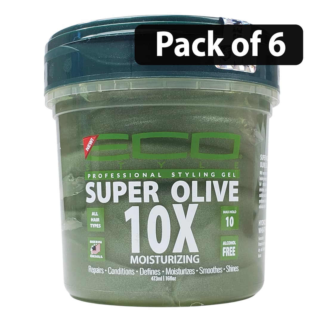 (Pack of 6) ECO Super Olive 10X Moisturizing Gel 16oz 1 (Pack of 6) ECO Super Olive 10X Moisturizing Gel 16oz