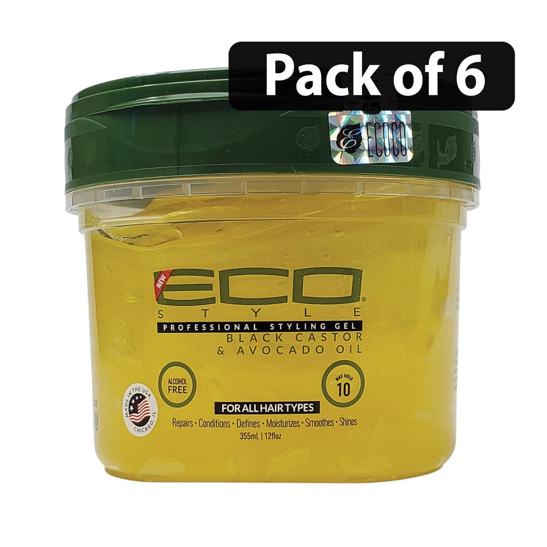 (Pack of 6) Eco Professional Styling Gel 12fl.oz355ml Avocado (Pack of 6) Eco Professional Styling Gel 12fl.oz355ml Avocado