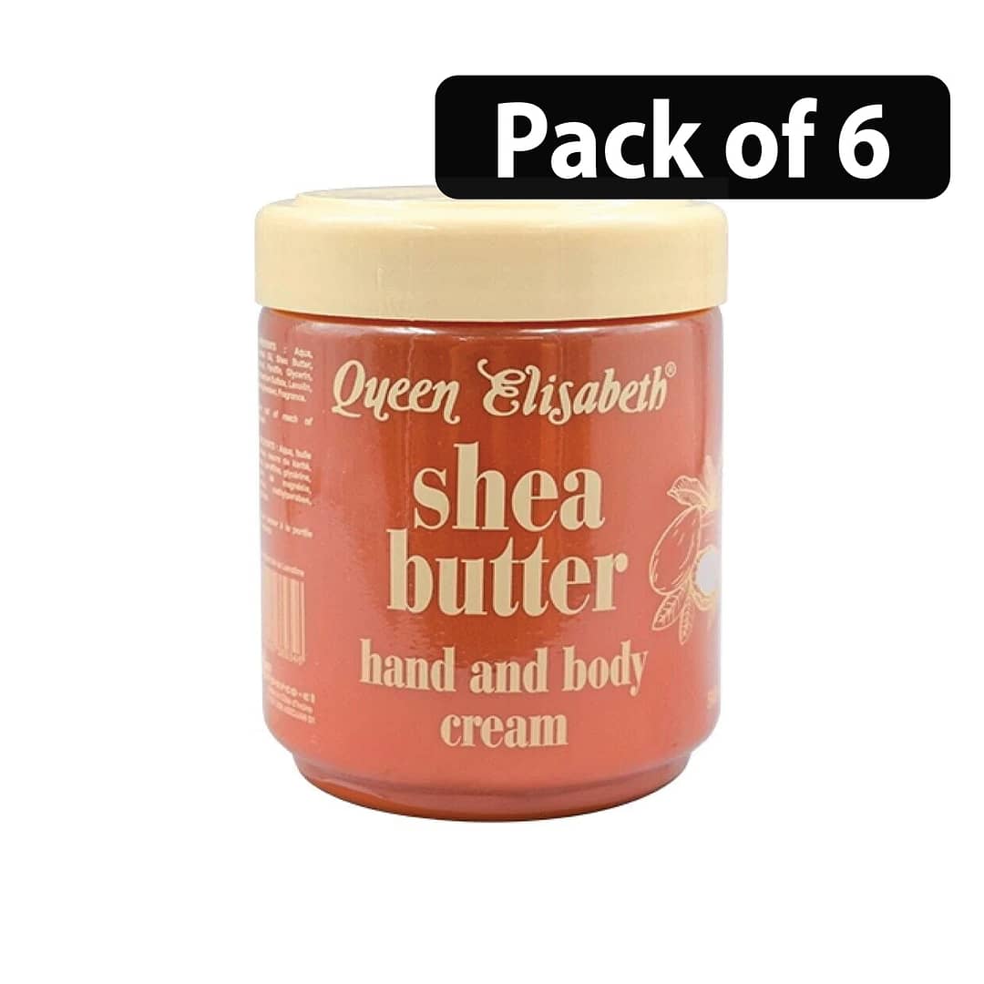 (Pack of 6) Queen Elisabeth Shea Butter Hand And Body Cream 500ml (Pack of 6) Queen Elisabeth Shea Butter Hand And Body Cream 500ml