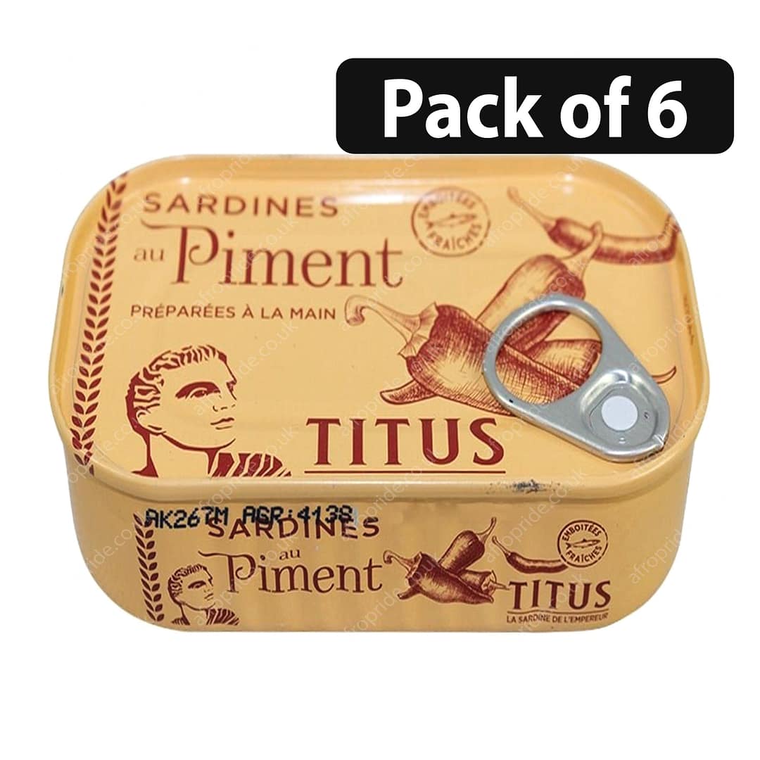(Pack of 6) Titus Sardines Au Piment 125g (Pack of 6) Titus Sardines Au Piment 125g