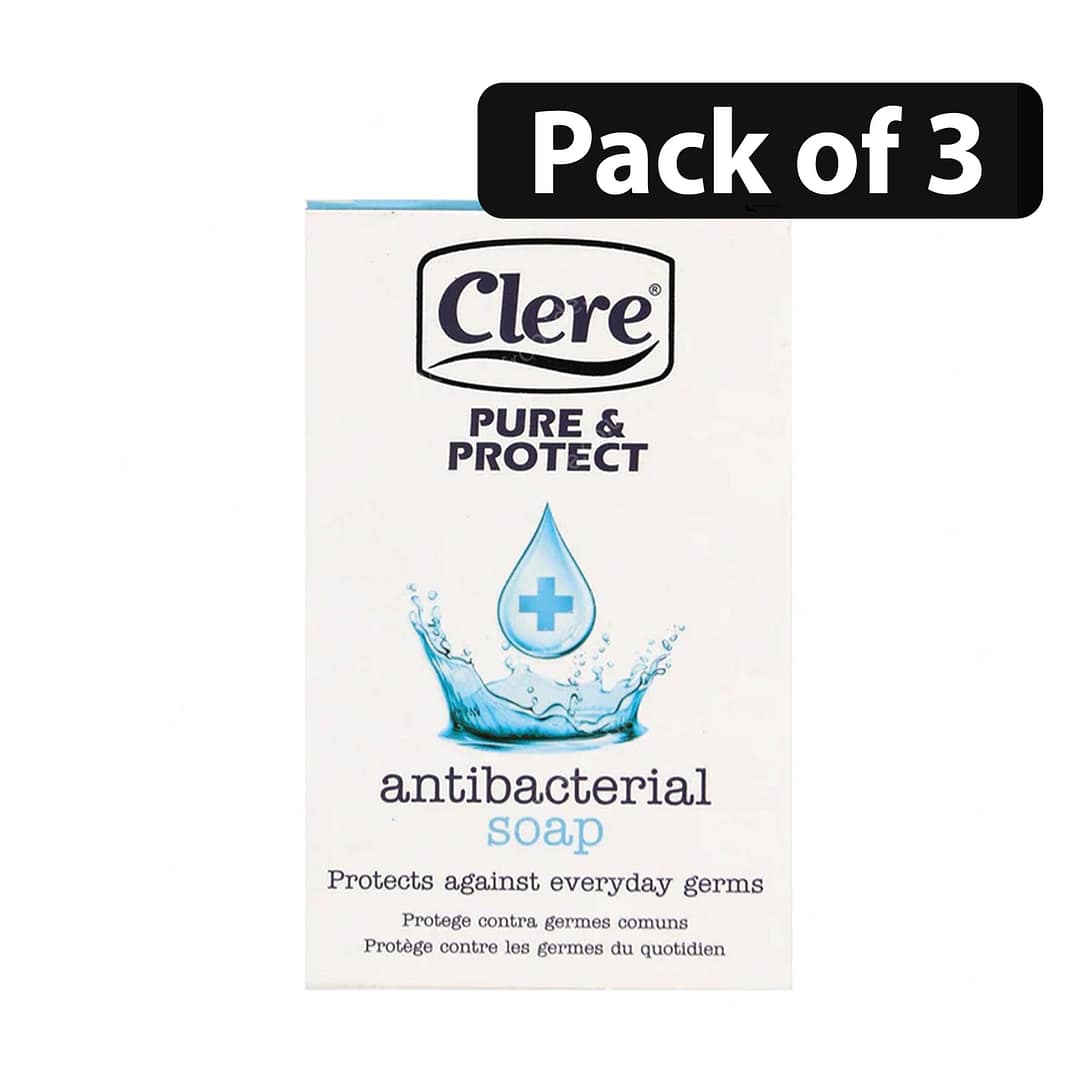 (Pack of 3) Clere Pure & Protect antibacterial soap 150g (Pack of 3) Clere Pure & Protect antibacterial soap 150g