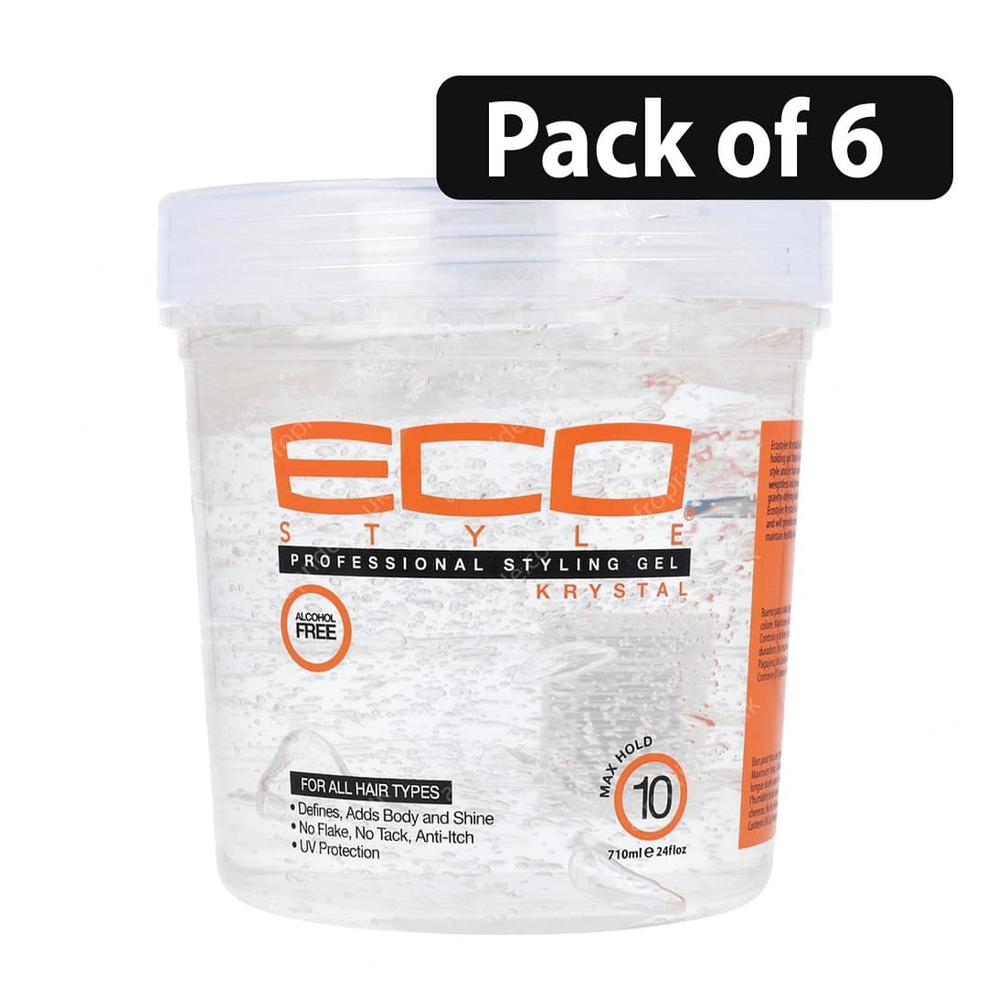 (Pack of 6) Eco Professional Styling Gel Krystal 710ml