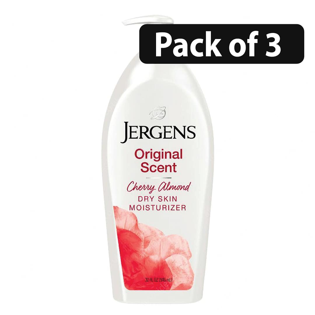 (Pack of 3) Jergens Original Scent Cherry Almond Dry Skin Moisturizer 32Fl.oz (Pack of 3) Jergens Original Scent Cherry Almond Dry Skin Moisturizer 32Fl.oz