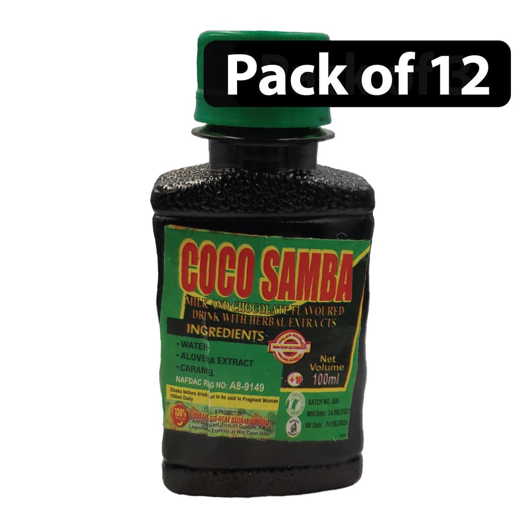 (Pack of 12) Coco Samba Milk And Chocolate Flavoured Drink with Herbal Extracts 100ml