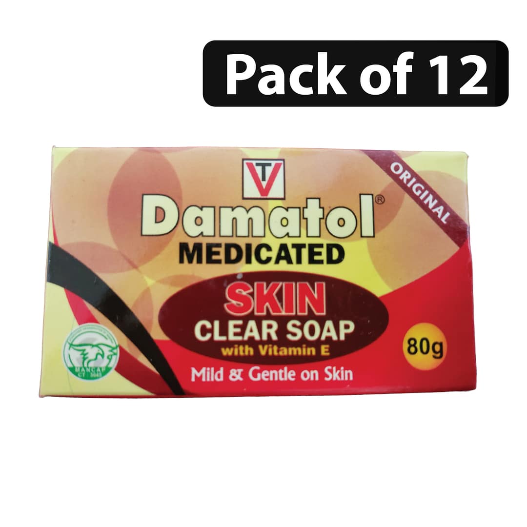 (Pack of 12) Damatol medicated skin clear soap 80g (Pack of 12) Damatol medicated skin clear soap 80g