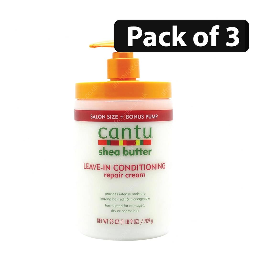 (Pack of 3) Cantu Shea Butter Leave-In Conditioning Repair Cream 25oz (Pack of 3) Cantu Shea Butter Leave-In Conditioning Repair Cream 25oz