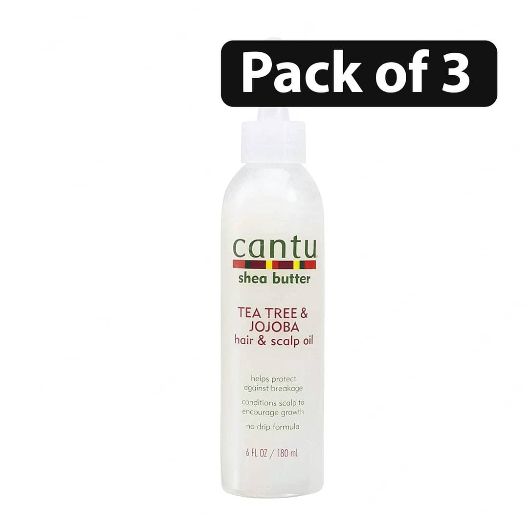 (Pack of 3) Cantu Shea Butter Tea Tree & Jojoba Hair & Scalp Oil 6oz (Pack of 3) Cantu Shea Butter Tea Tree & Jojoba Hair & Scalp Oil 6oz